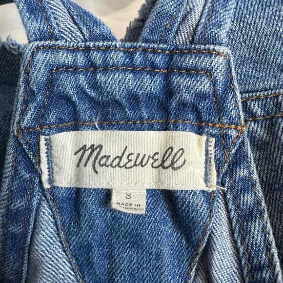 Madewell Adirondack Short Overalls WMNS S Denville Wash Adjustable Strap Button - Picture 6 of 8